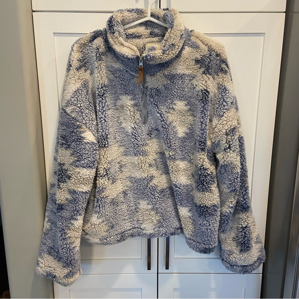 NWOT Thread & Supply 1/4 Zip Sherpa Sweater Size Medium